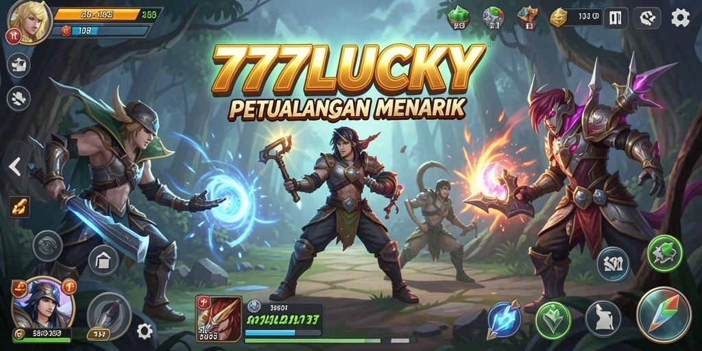 Tampilan menarik gameplay 777LUCKY dengan karakter berpetualang.