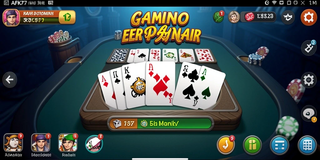 Screenshot gameplay AFK77 menampilkan aksi seru permainan Domino.