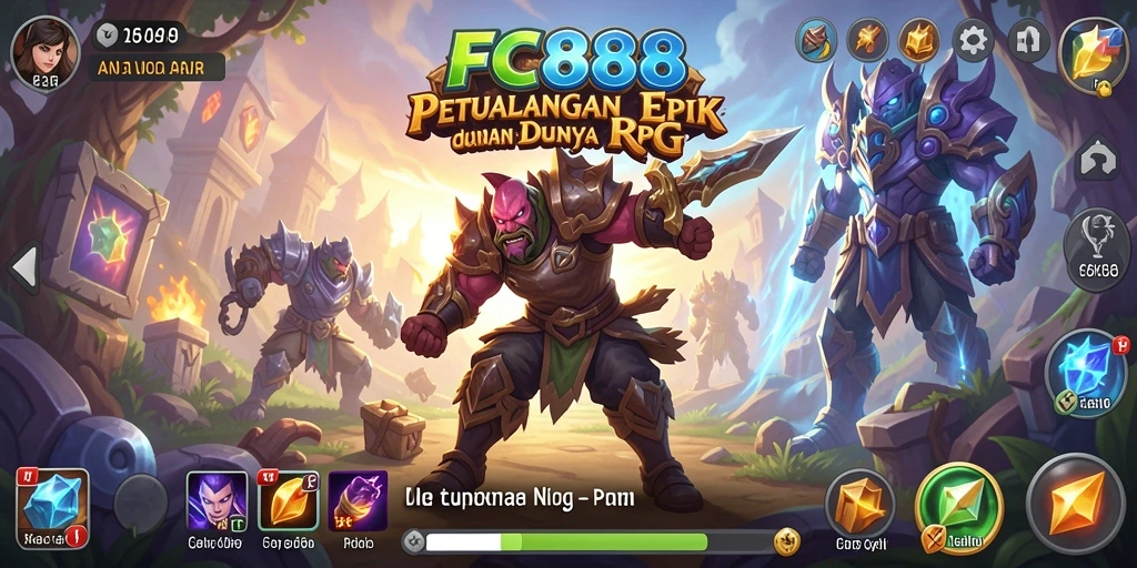 Tampilan gameplay menarik dari FC888 dalam dunia RPG yang penuh warna.