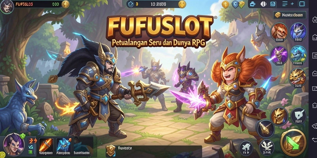 Screenshot gameplay FUFUSLOT menampilkan karakter dalam pertempuran yang mendebarkan.