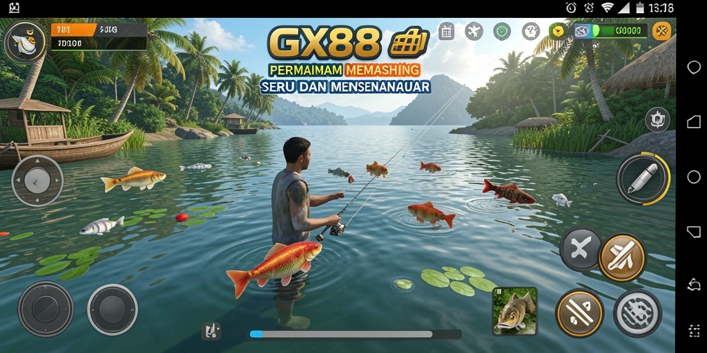 Tampilan menarik dari gameplay GX88 dalam memancing ikan.