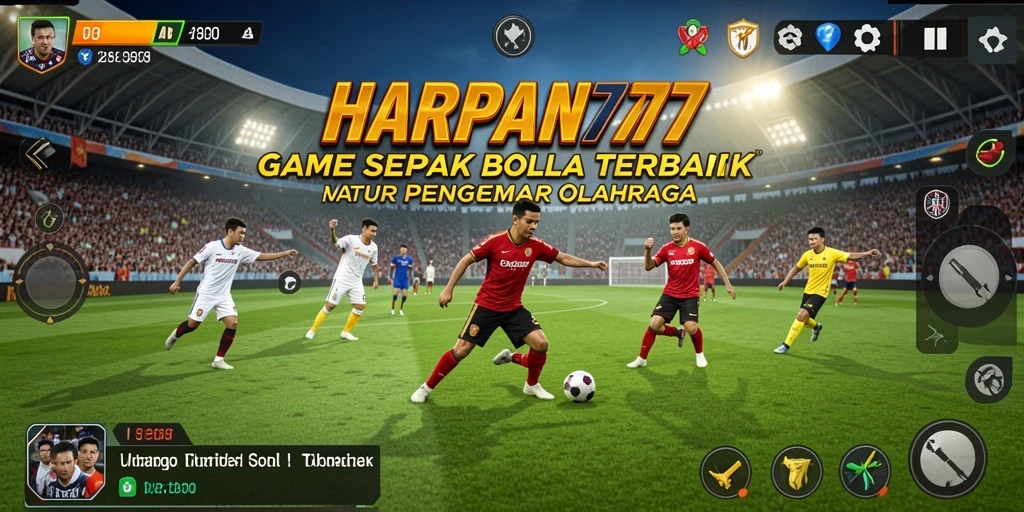 Tampilan gameplay mendebarkan dari game sepak bola HARAPAN777.