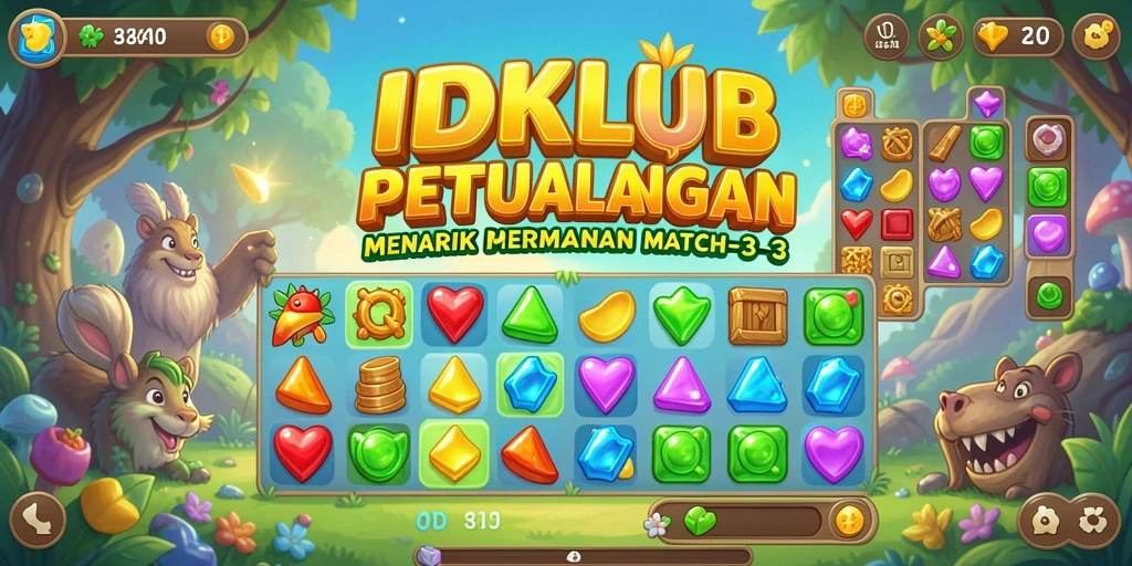 Tampilan gameplay seru dalam <strong>IDKLUB</strong> dengan tantangan Match-3 yang mengasyikkan.