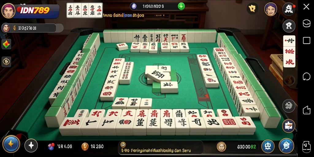 Tampilan gameplay menarik dari IDN789, permainan Mahjong yang seru.