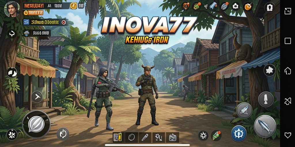 Tampilan menarik dari gameplay INOVA77 yang menggambarkan kehidupan virtual.