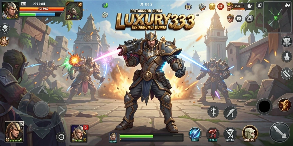 Tampilan menarik dari gameplay pertarungan di LUXURY333.