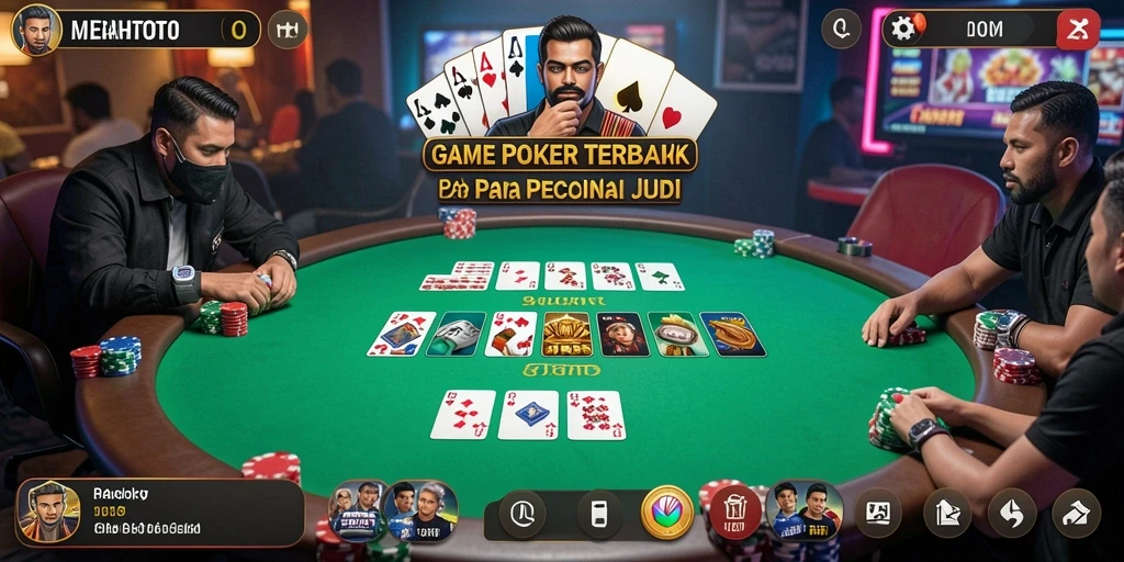 Tampilan gameplay Poker yang mendebarkan di MERAHTOTO.