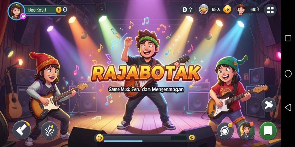 Gameplay menarik dari RAJABOTAK dengan berbagai tantangan musik.