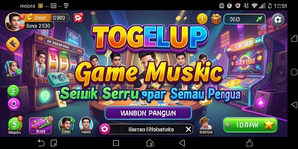 Screenshot gameplay TOGELUP yang menunjukkan tantangan musik