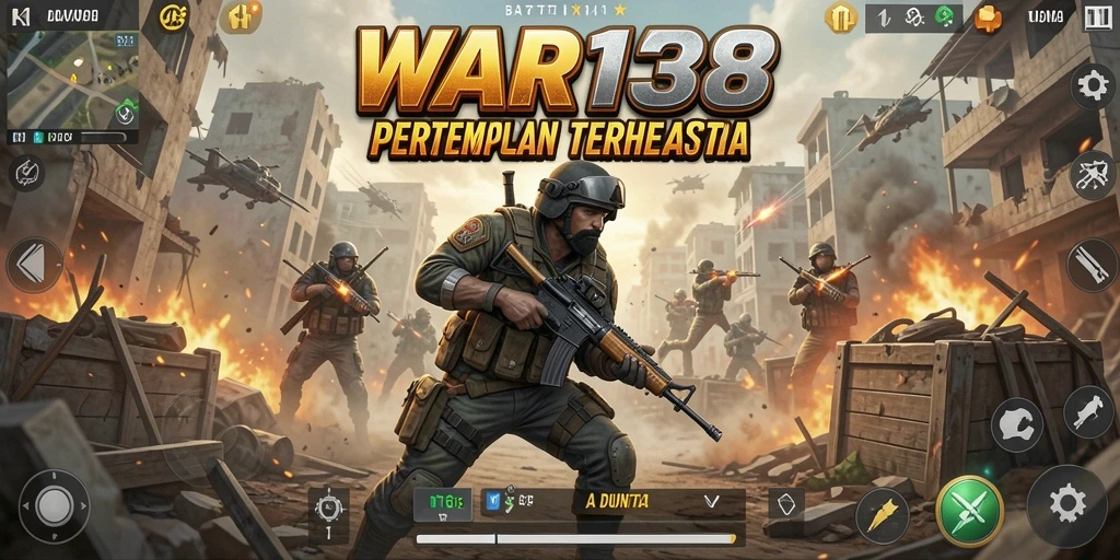 Tangkapan layar menunjukkan aksi intens dalam game Battle Royale.