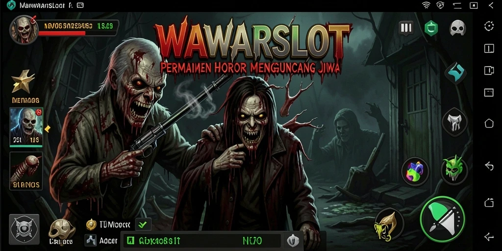Menampilkan gameplay WAWARSLOT dengan suasana horor yang mencekam.