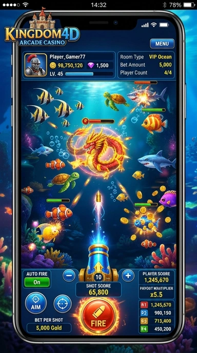 Layar utama aplikasi kingdom4d dengan antarmuka yang bersih.